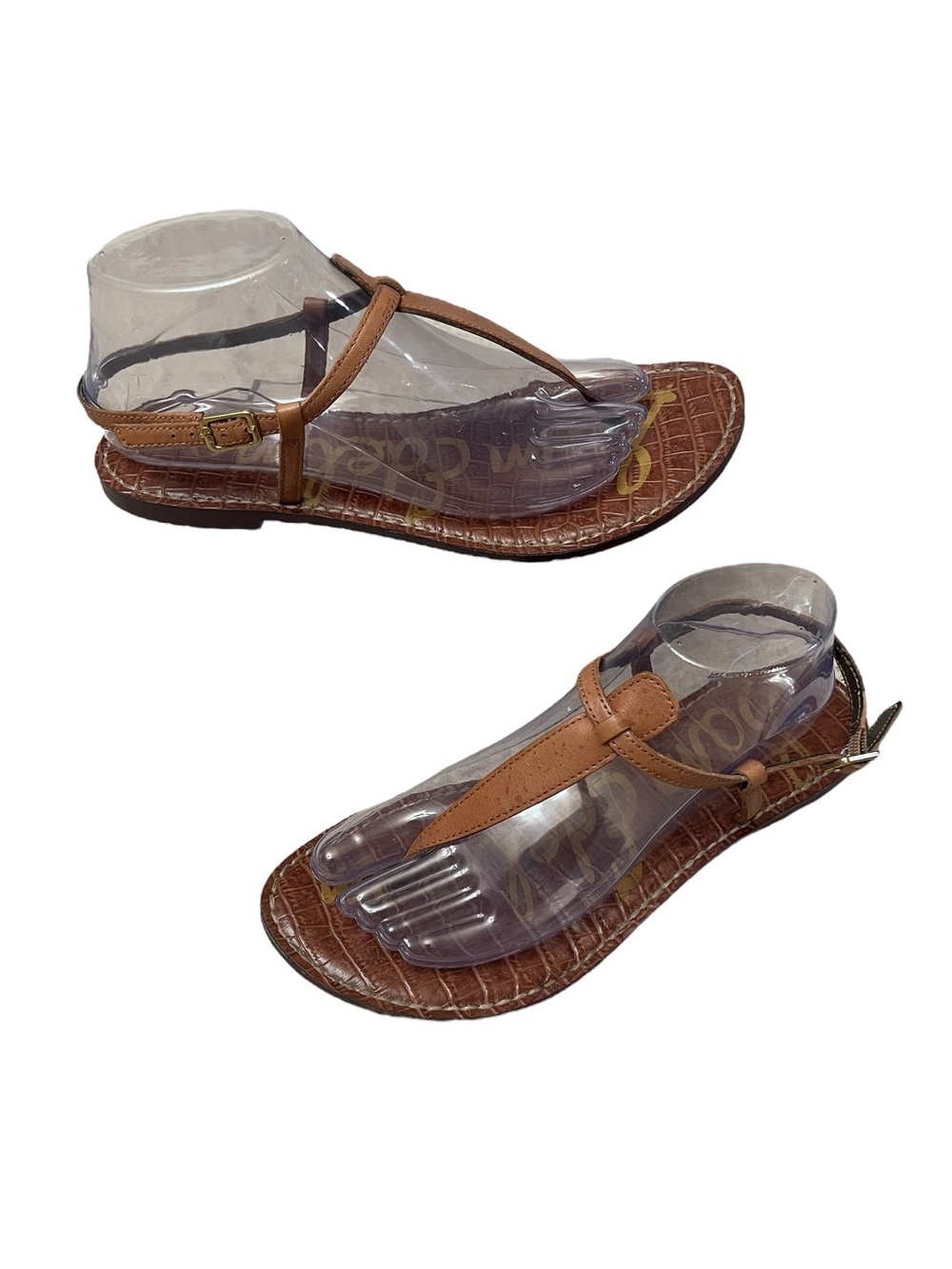 Sam Edelman Brown Leather Gigi Thong Flat Sandals Womens Size 9